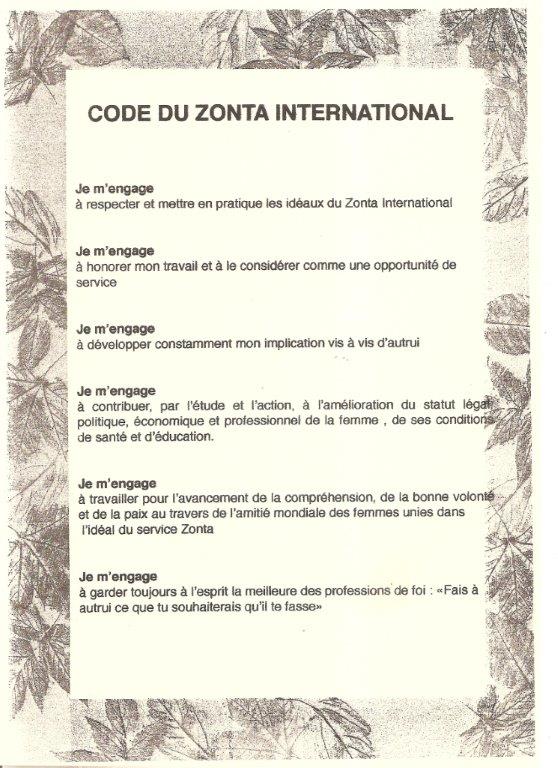 Code du zonta